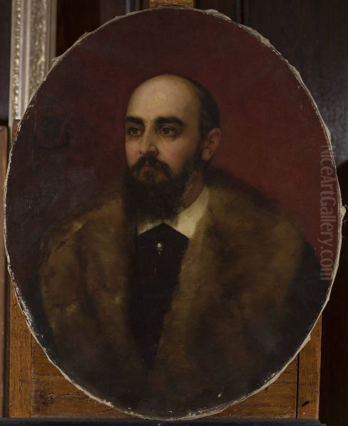 Portrait of a man /Ludwik Krasinski?/ Oil Painting by Pantaleon Szyndler