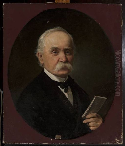 Portrait of Alfred Schouppe, painter Oil Painting by Karol Miller