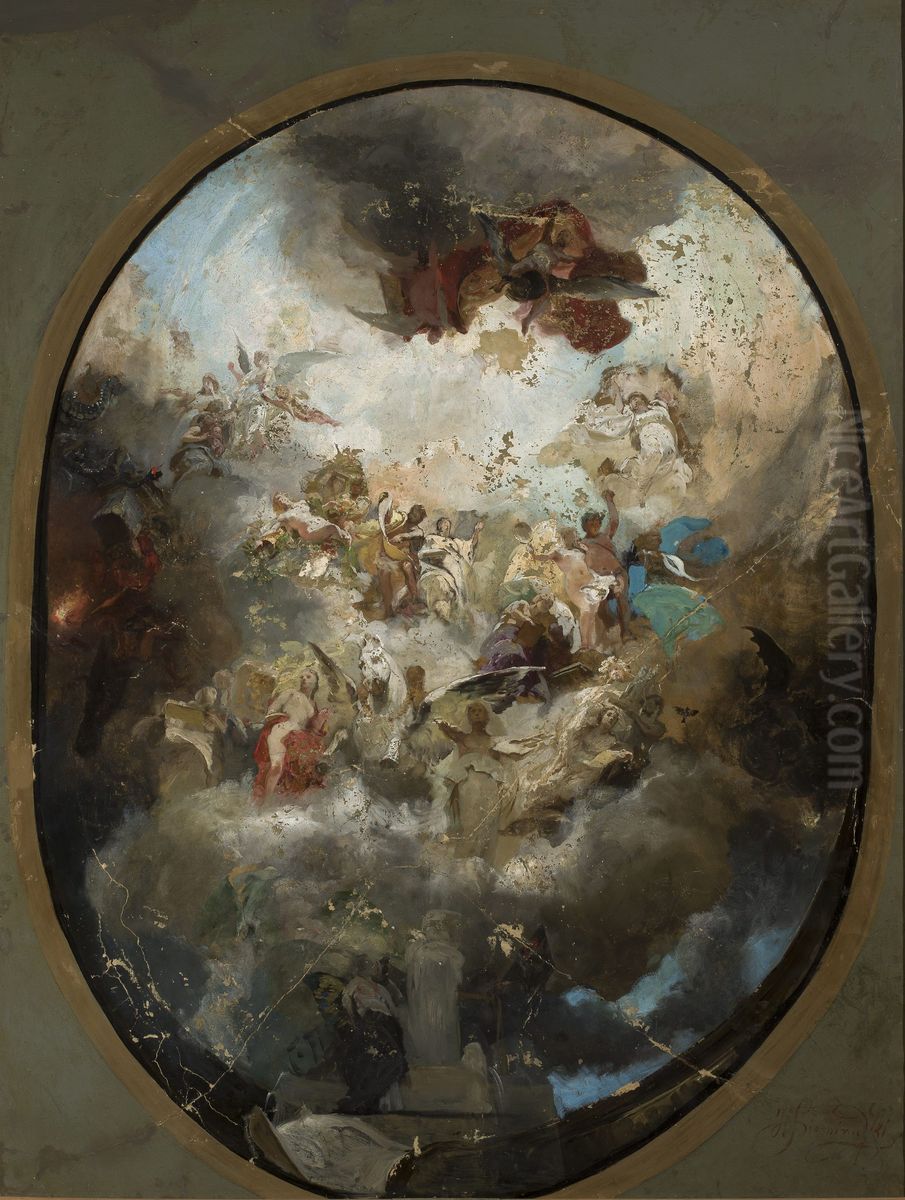 Plafond project Oil Painting by Henryk Siemiradzki
