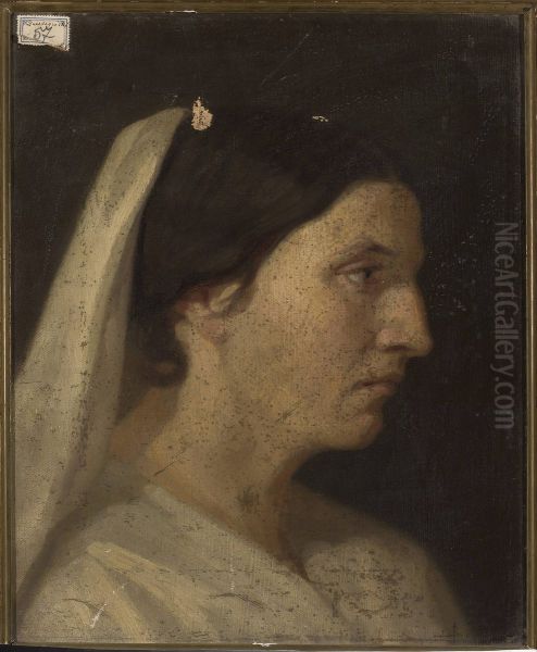 Portrait of a woman in profile Oil Painting by Zofia Szymanowska-Lenartowicz