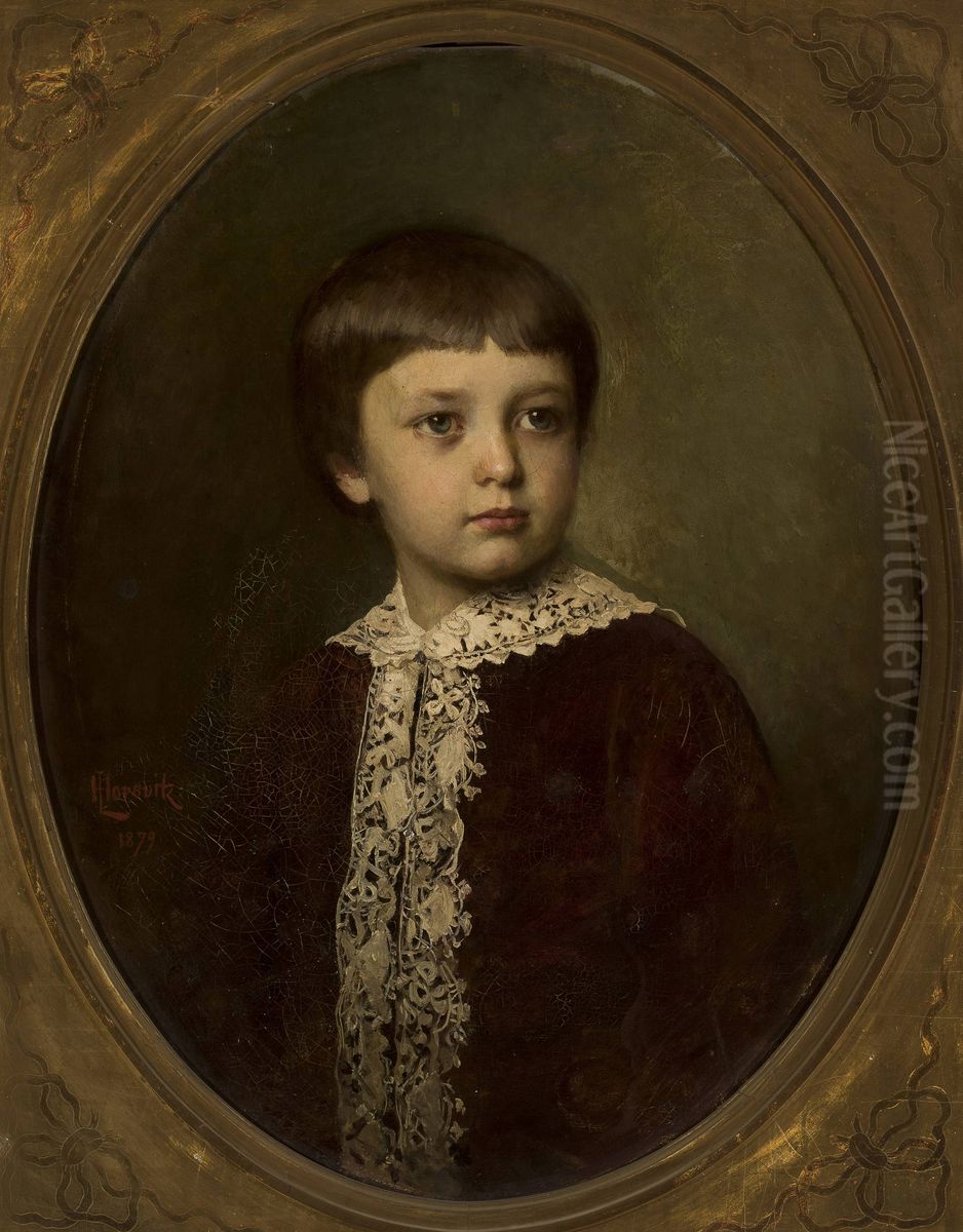 Portrait of a boy Oil Painting by Leopold Horovitz