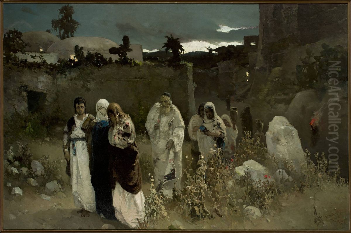 The Three Marys at the Tomb Oil Painting by Wilhelm Kotarbinski