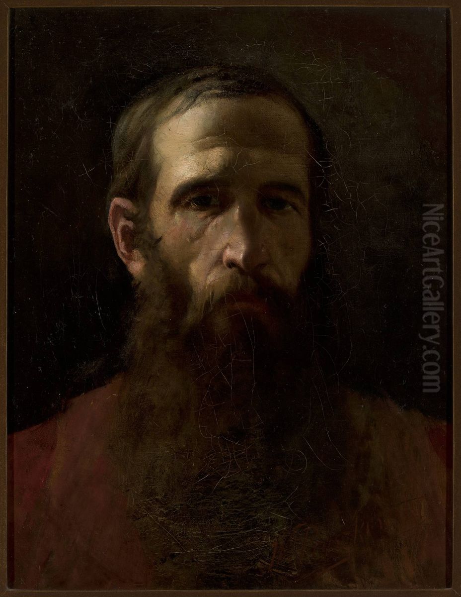 Portrait o f Aleksander Gierymski Oil Painting by Witold Pruszkowski