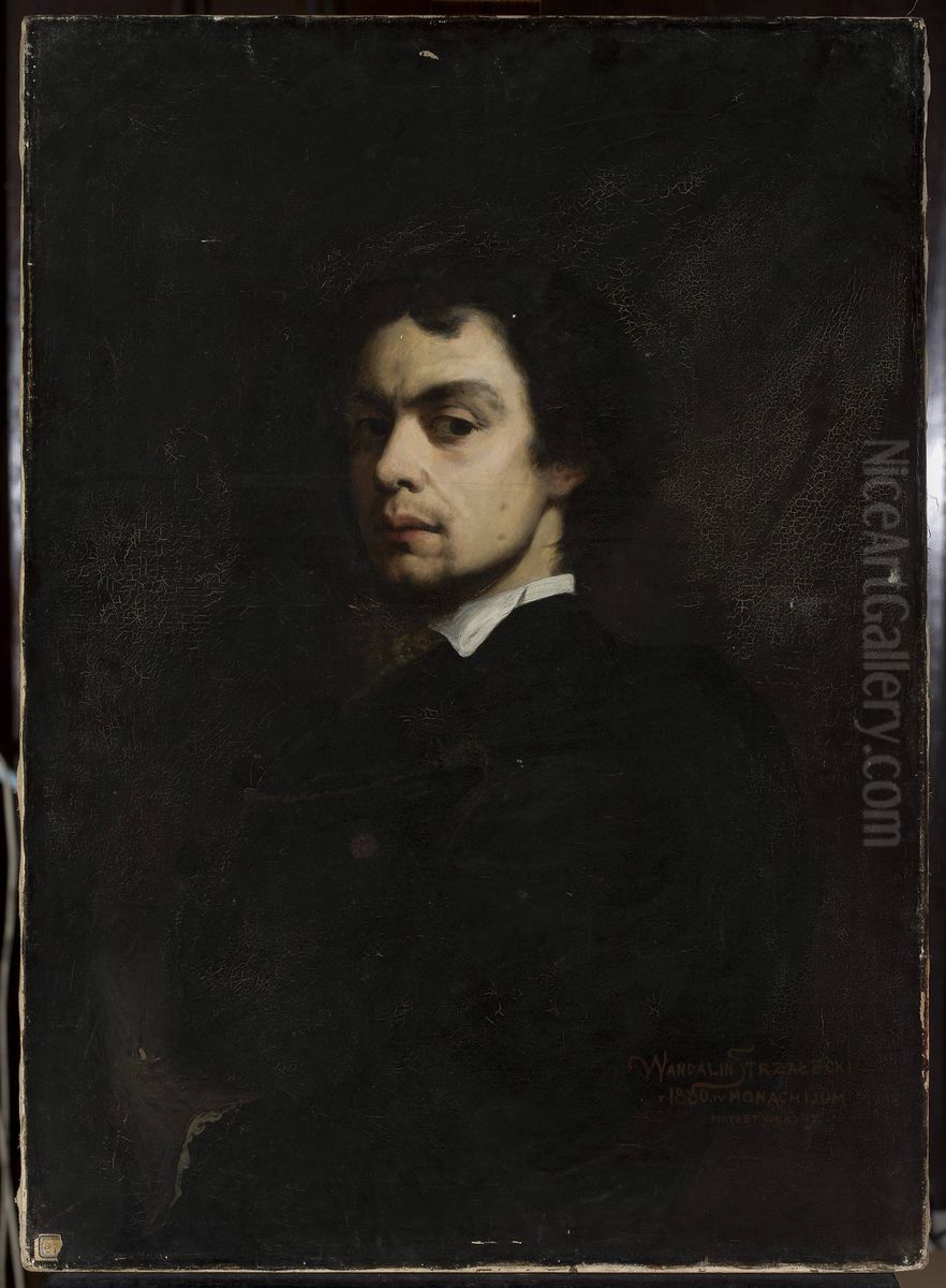 Self-portrait Oil Painting by Wandalin Strzalecki