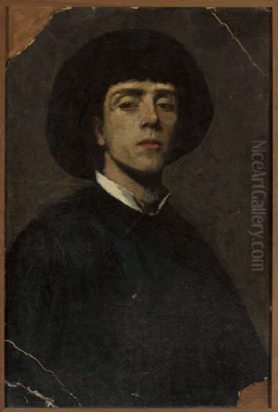Self-portrait Oil Painting by Dobieslaw Krolikowski