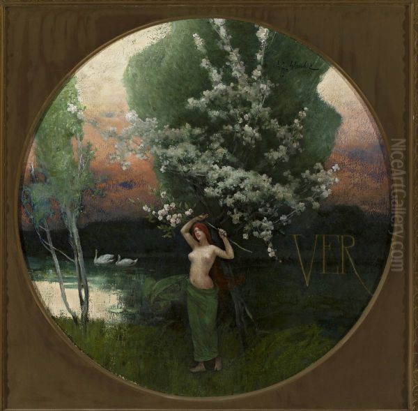 Springtime Oil Painting by Wladyslaw Wankie