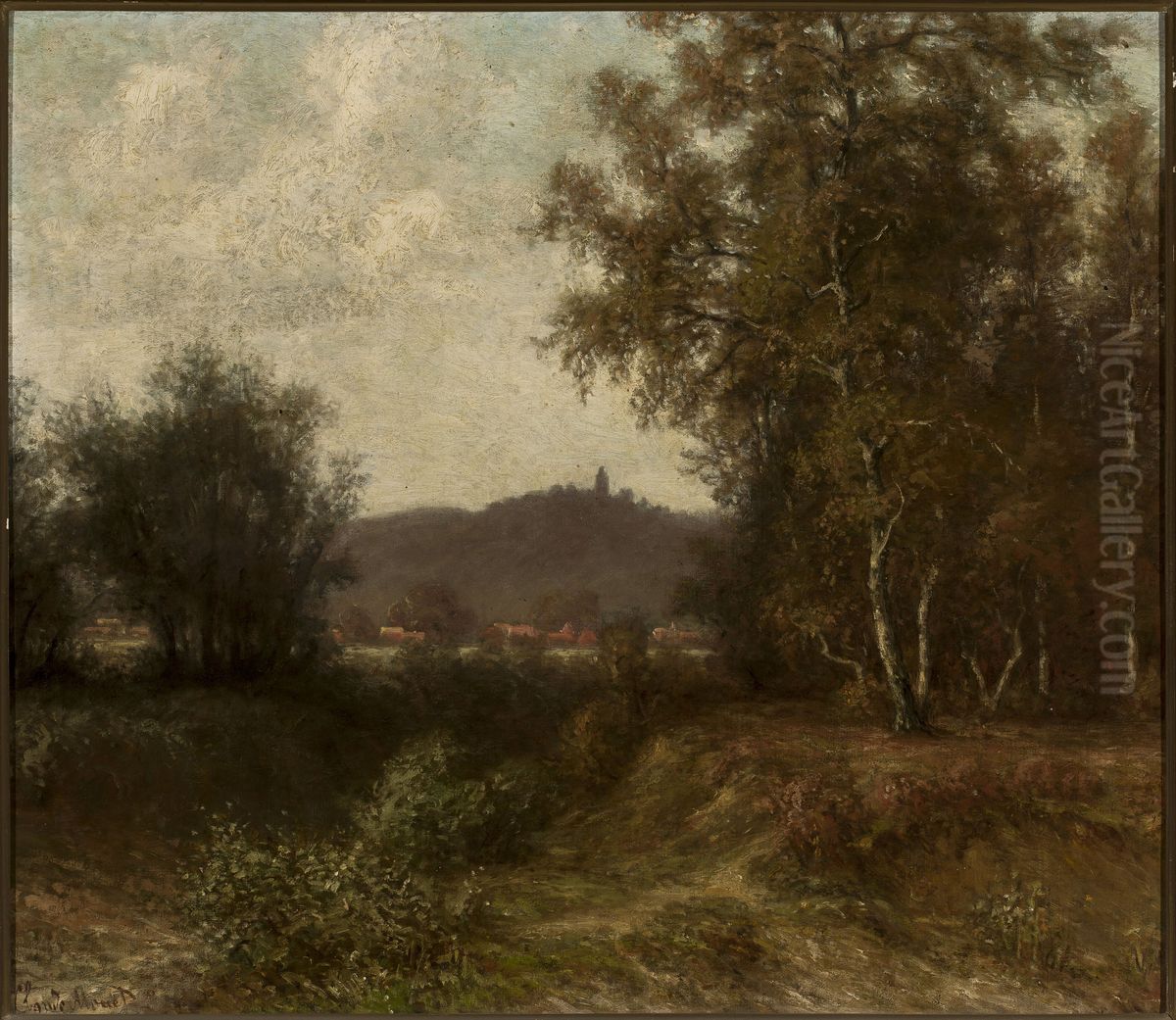 Countryside landscape with trees Oil Painting by Claude Oscar Monet