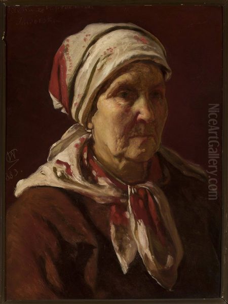 Portrait of Helena Jaworska nee Rapacka Oil Painting by Wojciech Gerson
