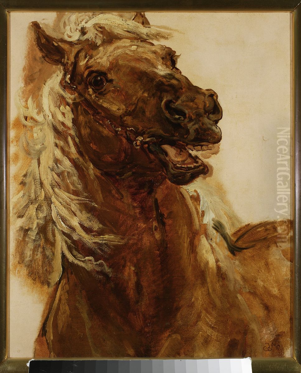 Sketch of horse's head for the painting 