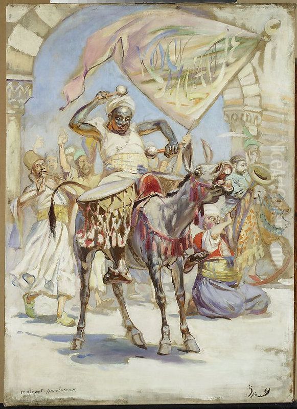 Eastern musicians Oil Painting by Waclaw Pawliszak