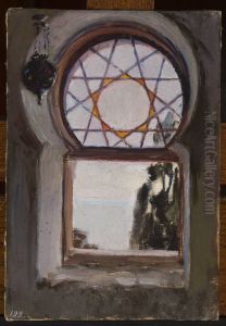 Window of the Bakhchi-Dere villa in Yalta. From the journey to Crimea