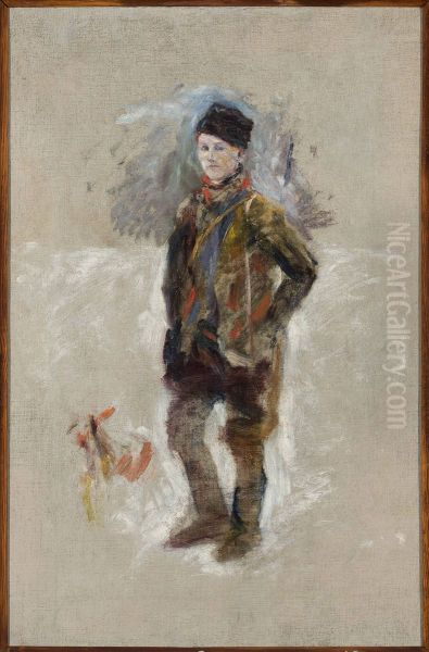 Portrait of Gosciminski, sketch Oil Painting by Wladyslaw Podkowinski