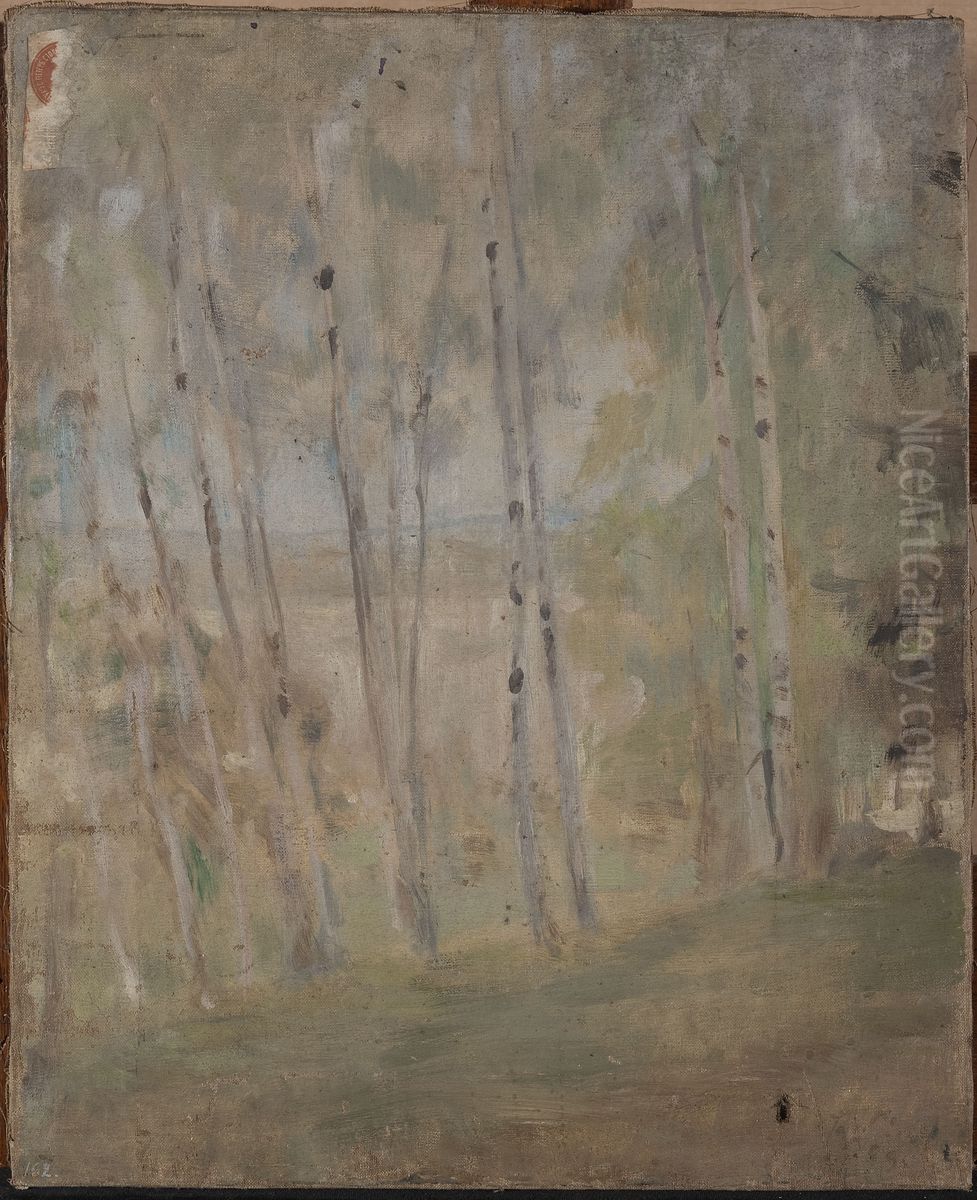 Maryino - birch trees Oil Painting by Jan Ciaglinski