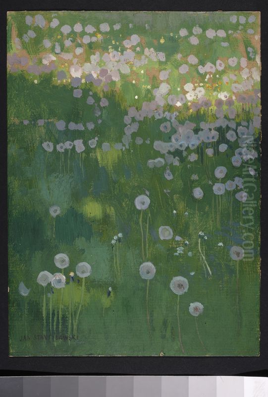 Meadow (Dandelions) Oil Painting by Jan Stanislawski Meadow (Dandelions) Oil Painting by Jan Stanislawski
