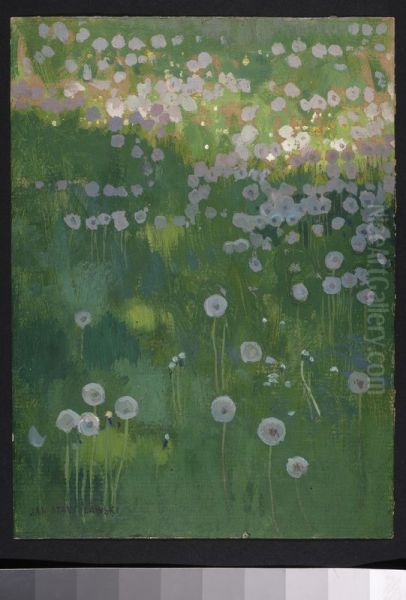 Meadow (Dandelions) Oil Painting by Jan Stanislawski