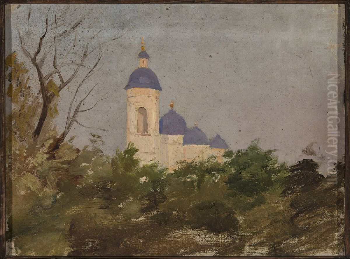 Study of an Orthodox church Oil Painting by Jan Ciaglinski
