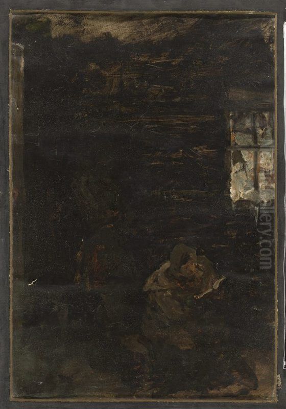 Woman indoors Oil Painting by Kazimierz Alchimowicz Woman indoors Oil Painting by Kazimierz Alchimowicz