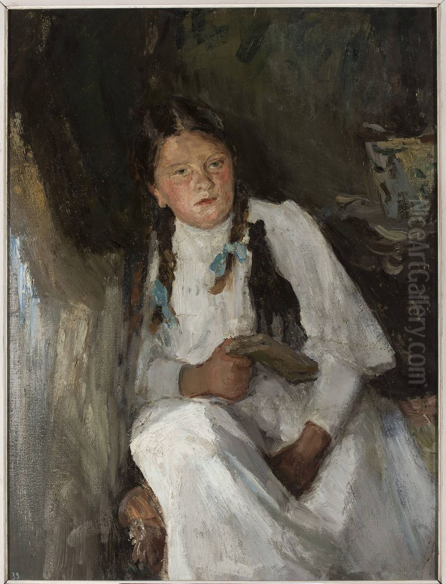 Portrait of a girl Oil Painting by Jan Ciaglinski