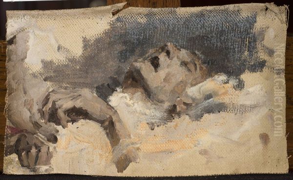 Study of a deceased man Oil Painting by Jan Ciaglinski
