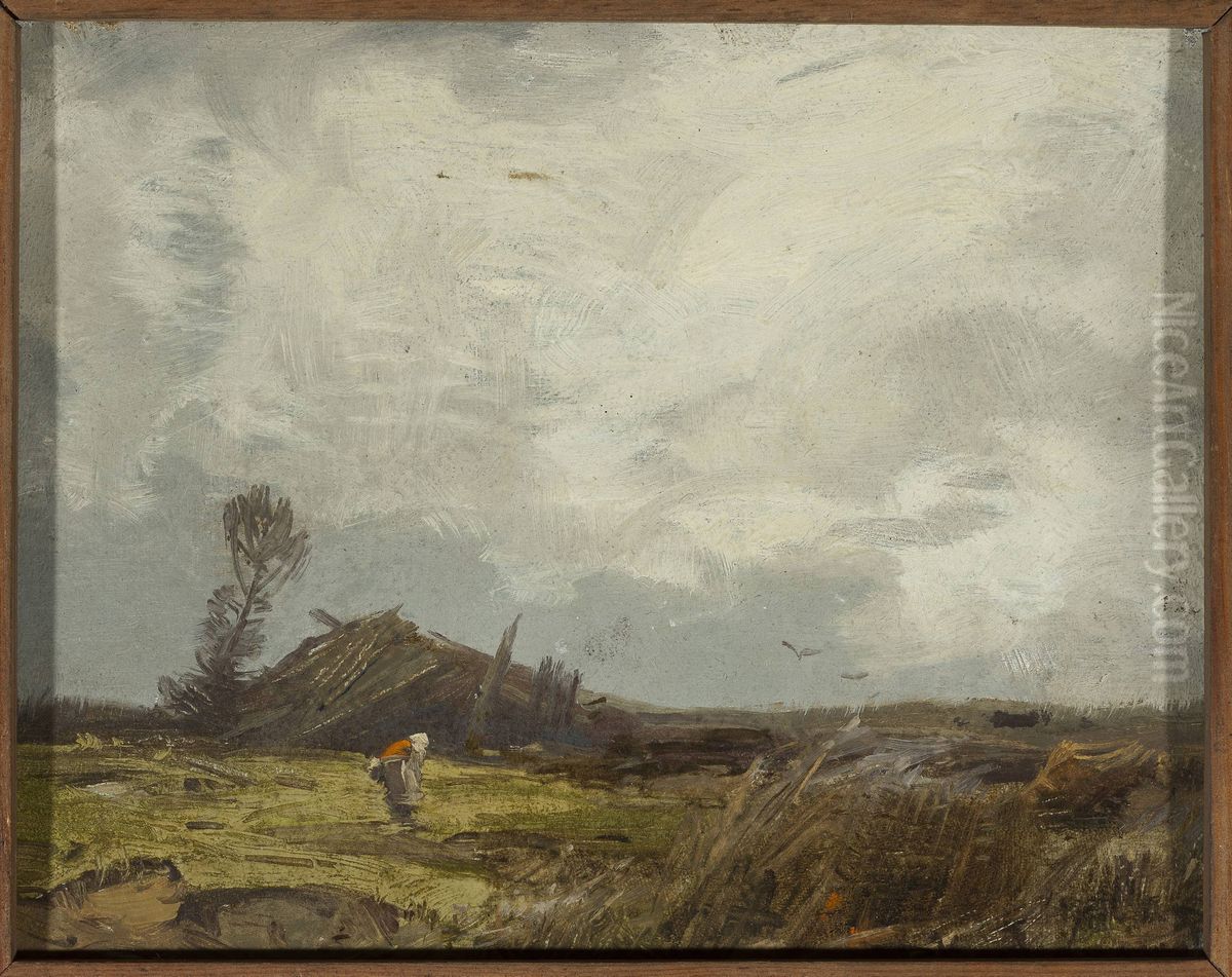 Countryside landscape with a hut Oil Painting by Roman Kochanowski