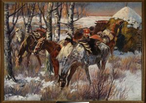 Uhlans' stopever in the snow