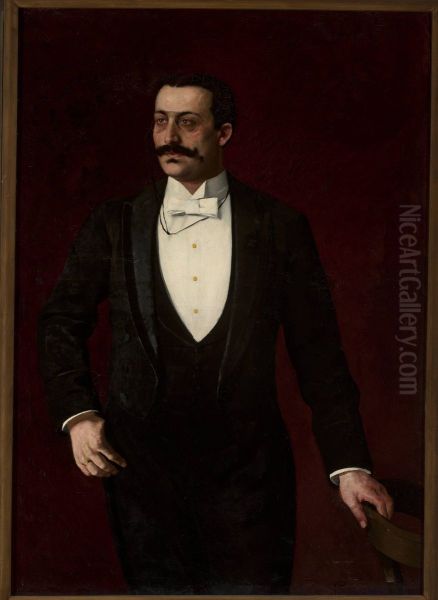 Portrait o f Aleksander Rajchman Oil Painting by Stanislaw Lentz