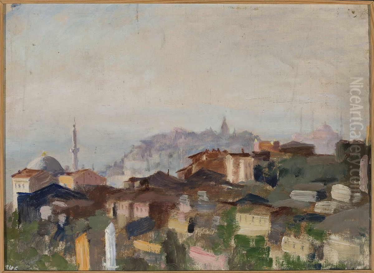 View of Punta del Seraglio. From the journey to Constantinople Oil Painting by Jan Ciaglinski