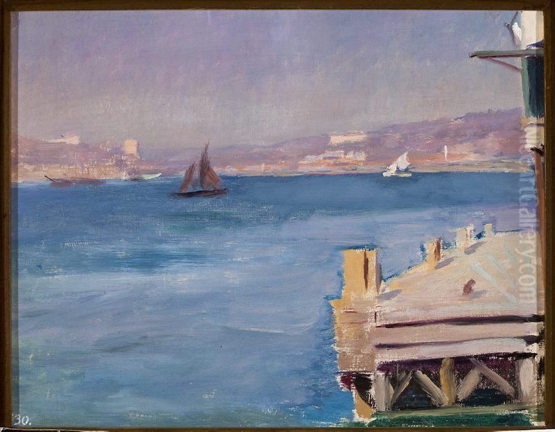 Bosporus - study. From the journey to Constantinople Oil Painting by Jan Ciaglinski