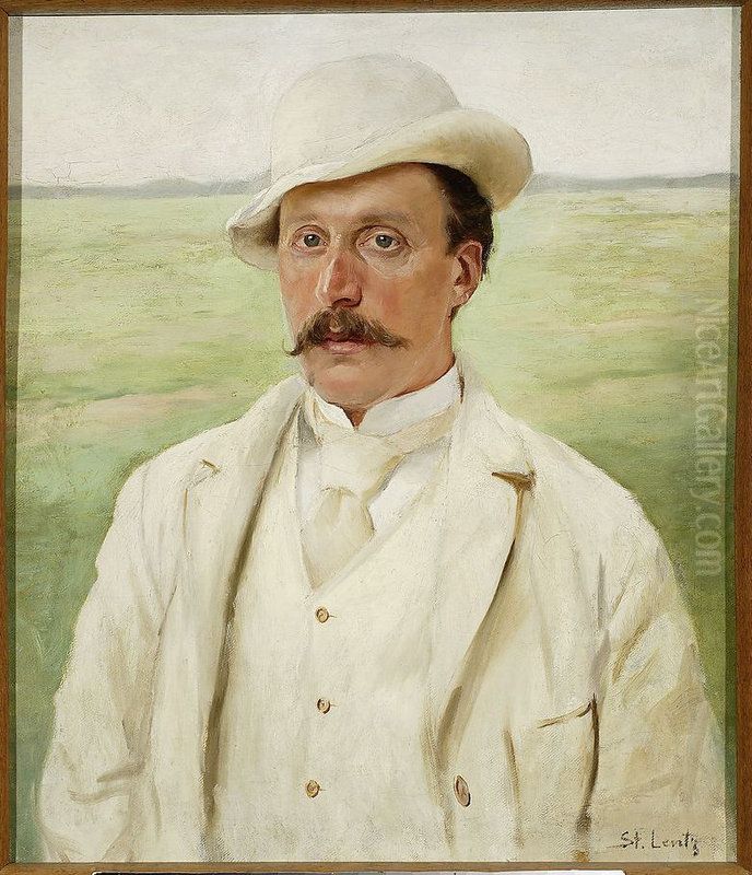 Portrait of Leopold Meyet Oil Painting by Stanislaw Lentz