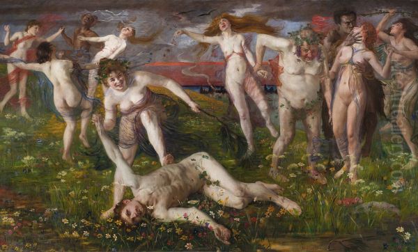 Bacchanalia Oil Painting by Lovis Corinth