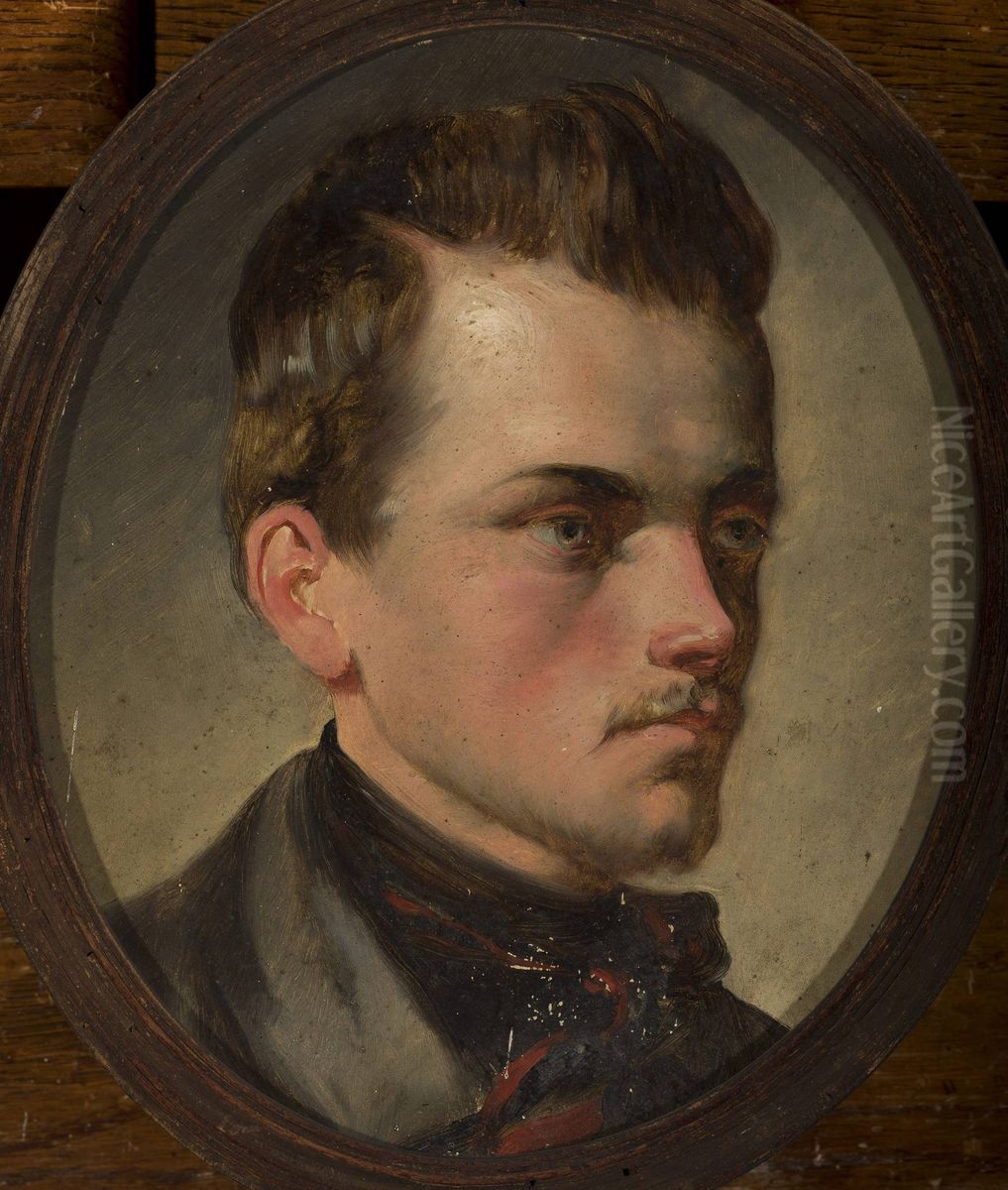Portrait of a man Oil Painting by Kazimierz Mordasewicz