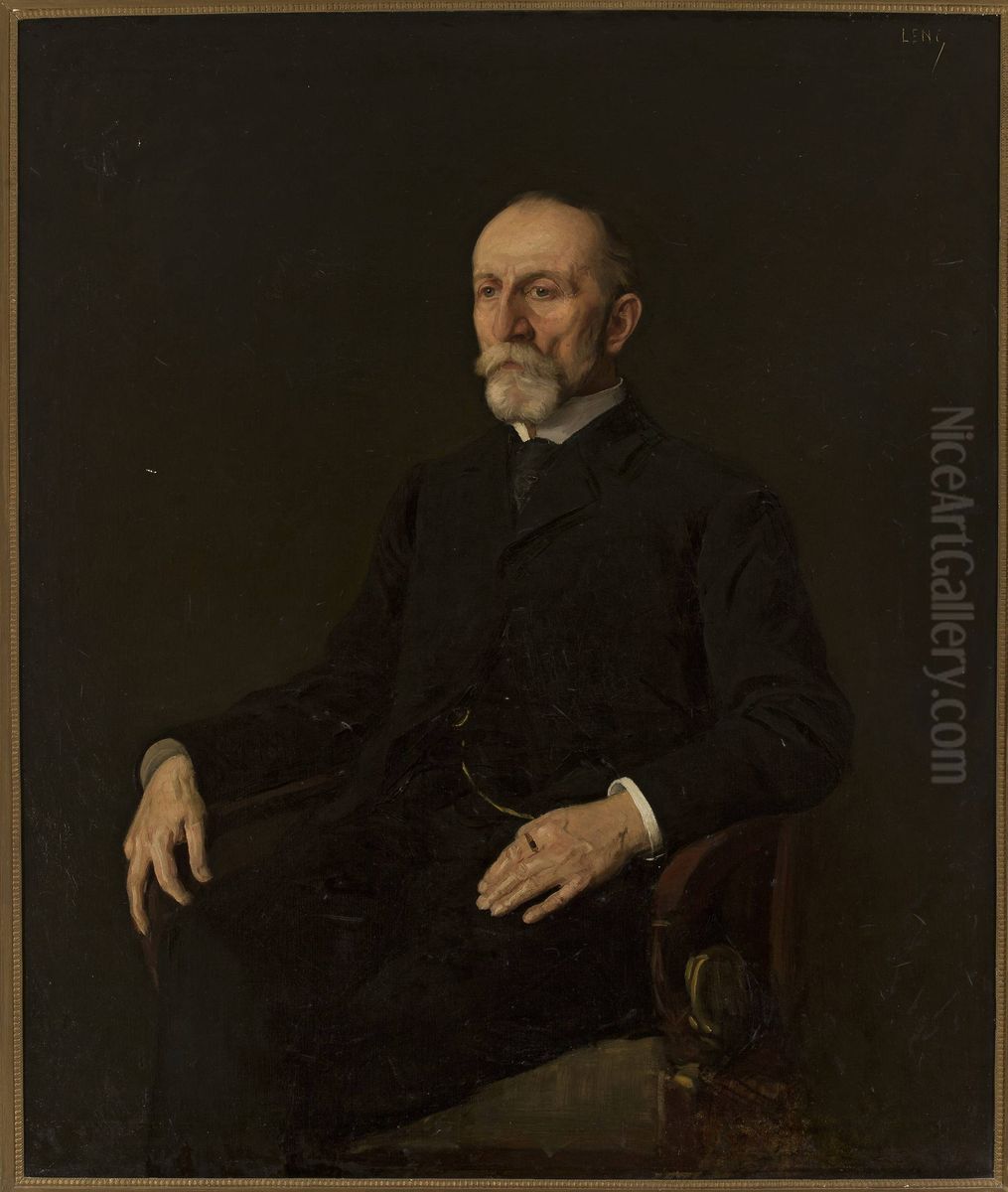 Portrait of Wladyslaw Boguslawski Oil Painting by Stanislaw Lentz