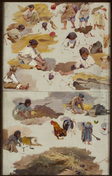 Studies of peasant women for the painting 