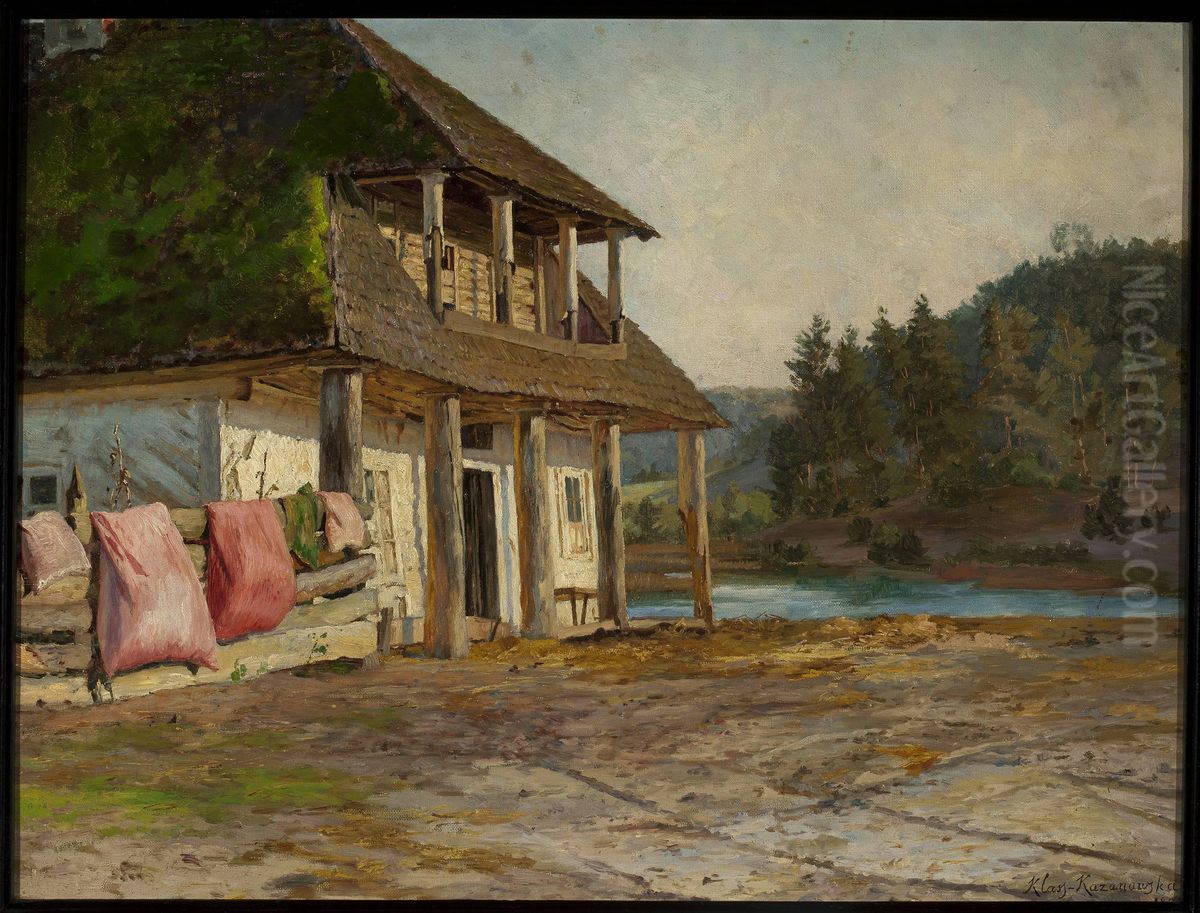 Wooden house Oil Painting by Maria Klass-Kazanowska