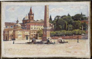 Piazza del Popolo in Rome, sketch