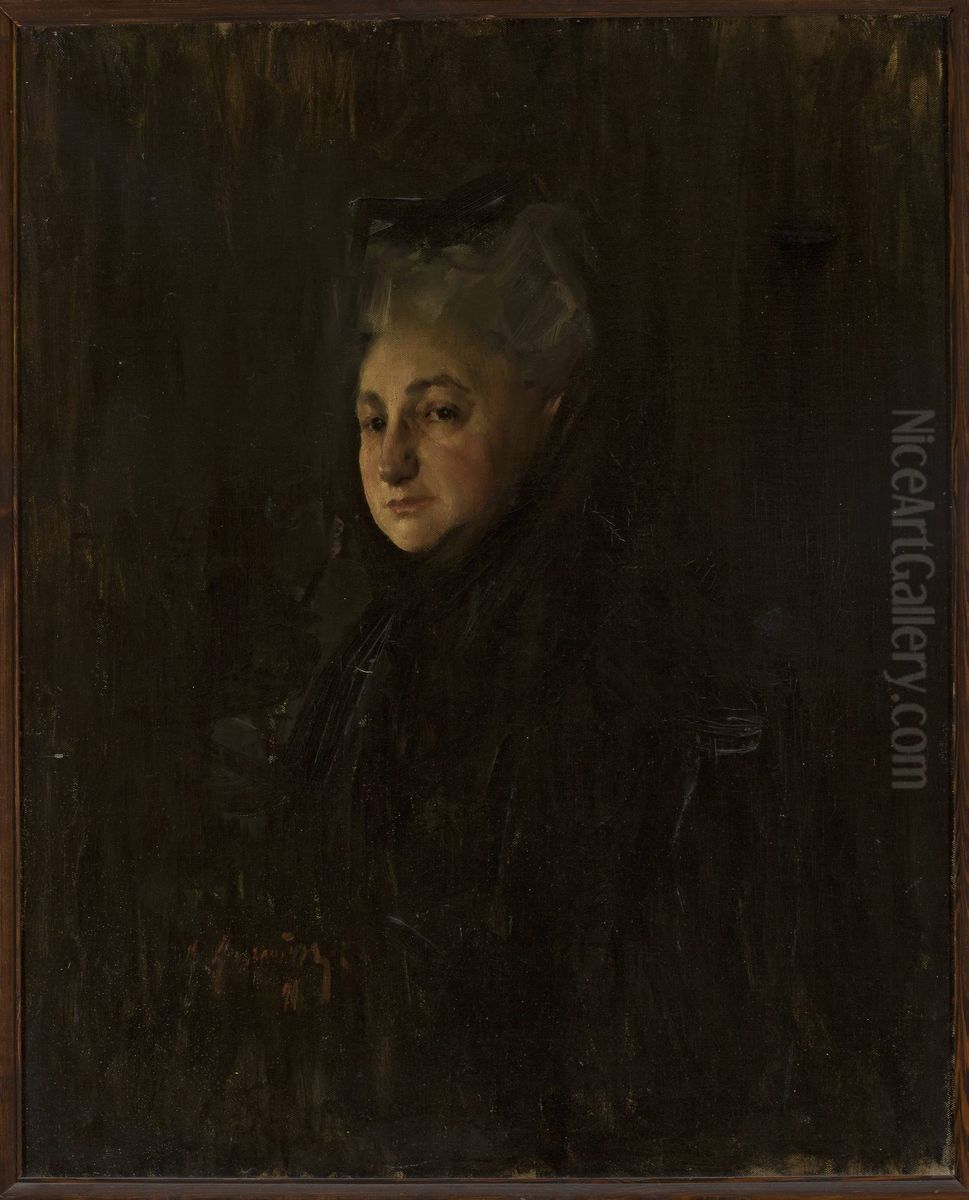Portrait of Teresa Silberstein nee Cohn Oil Painting by Konrad Krzyzanowski