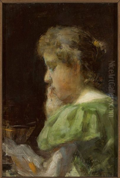 Portrait of a woman Oil Painting by Wladyslaw Slewinski