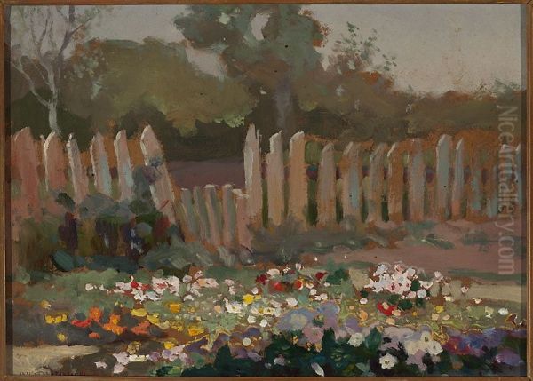 Village garden Oil Painting by Jan Stanislawski