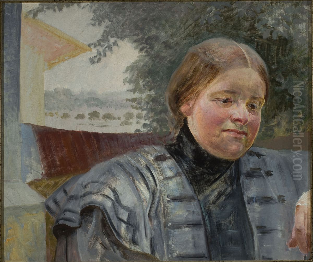 Portrait of sister Helena Oil Painting by Jacek Malczewski