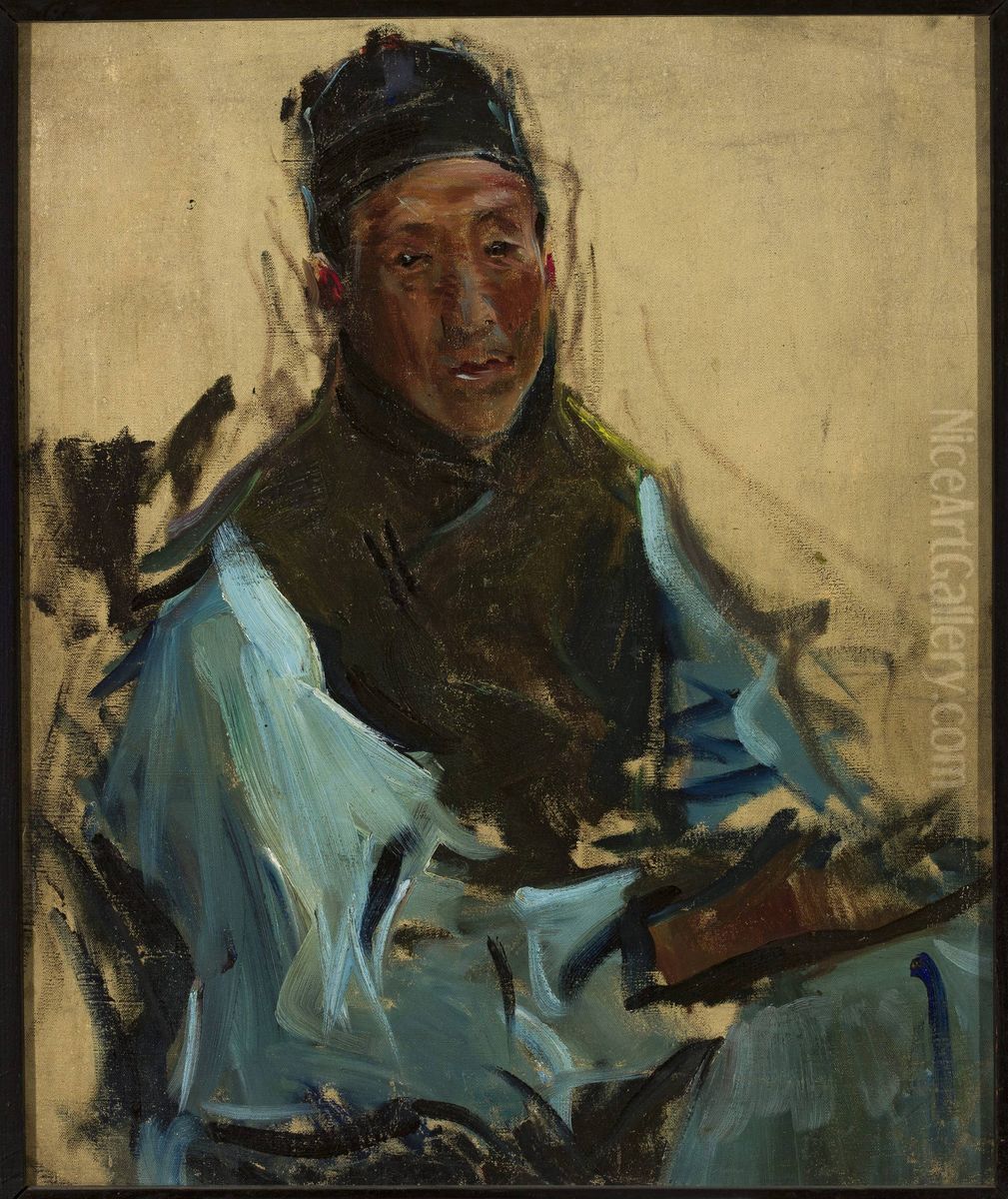 Chinaman Oil Painting by Konrad Krzyzanowski