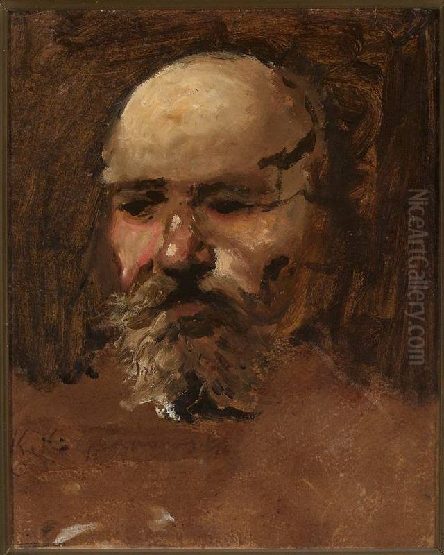 Portrait of Kazimierz Stabrowski Oil Painting by Konrad Krzyzanowski