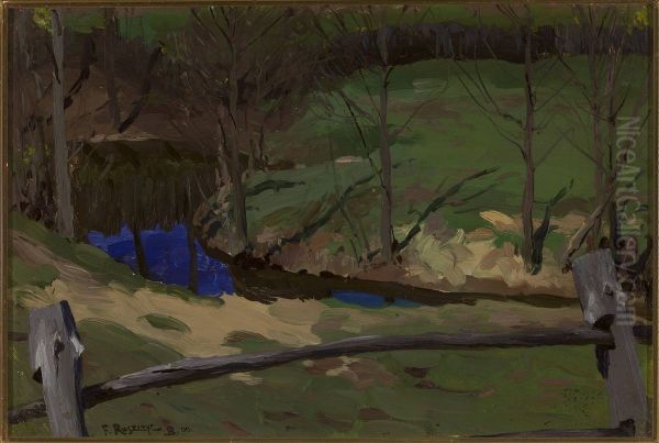 Landscape study in Bohdanow Oil Painting by Ferdynand Ruszczyc