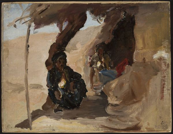 Desert - Resting in the desert. From the journey to Palestine Oil Painting by Jan Ciaglinski