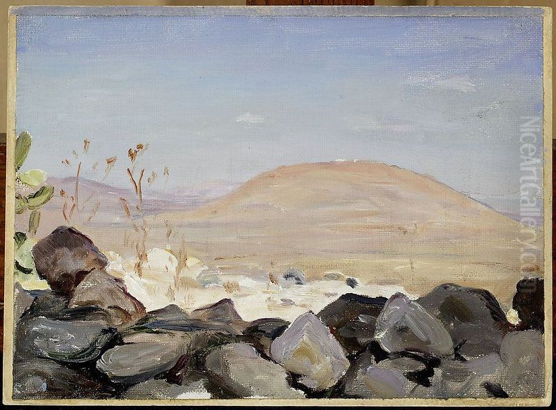 Mount Tabor. From the journey to Palestine Oil Painting by Jan Ciaglinski