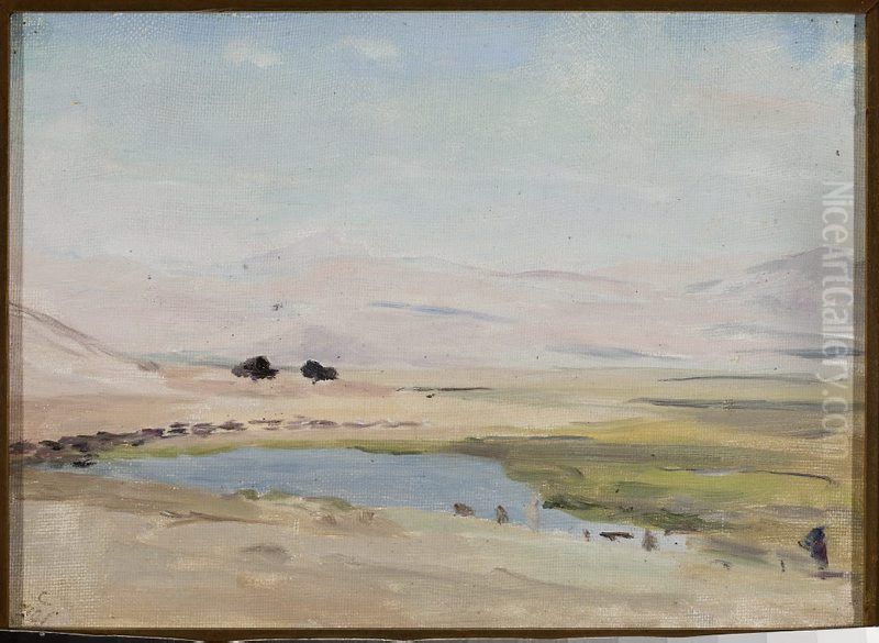 Desert near the Dead Sea. From the journey to Palestine Oil Painting by Jan Ciaglinski