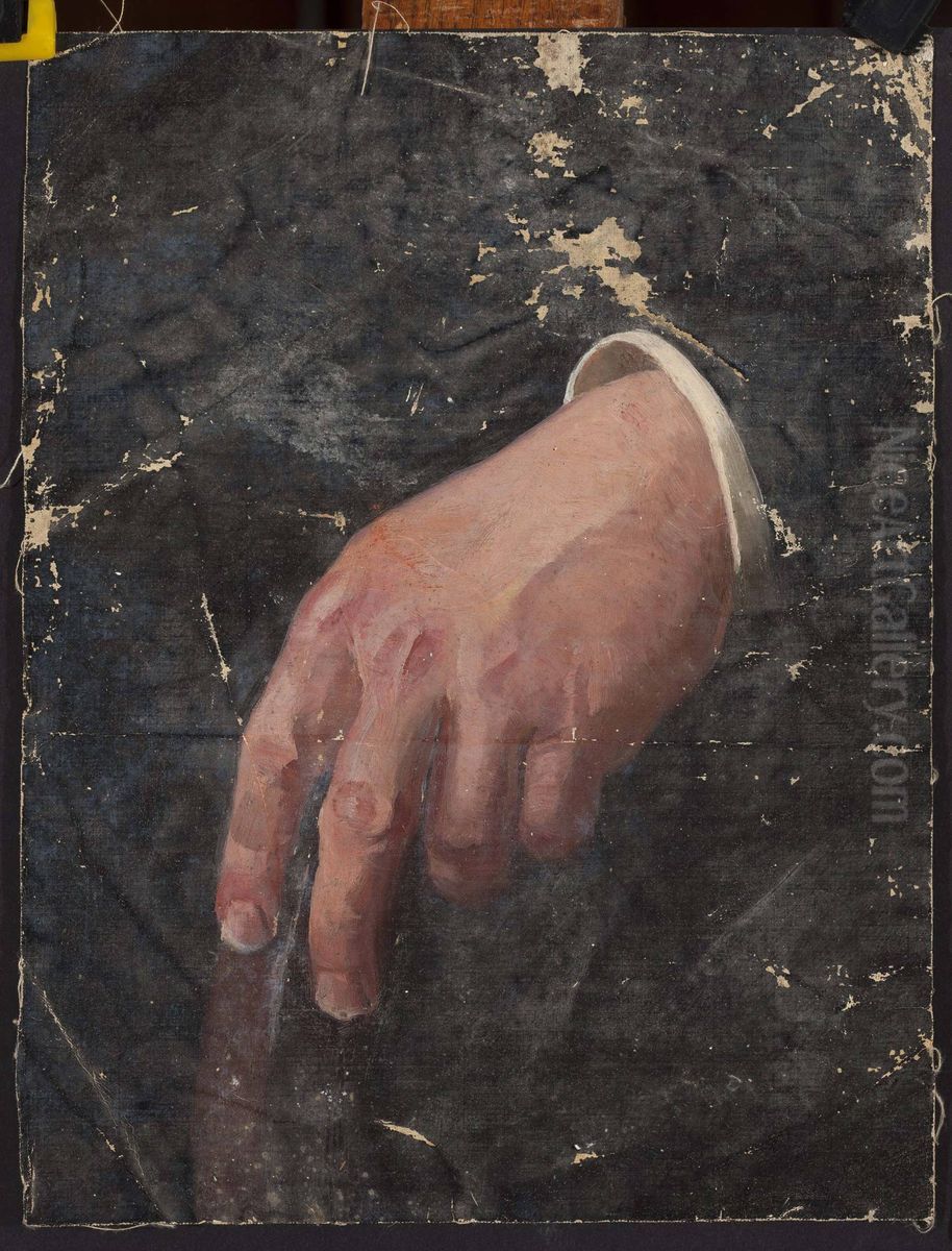 Study of a hand Oil Painting by Stanislaw Lentz