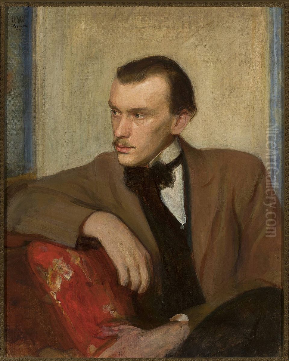 Portrait of Wlodzimierz Perzynski, writer Oil Painting by Wojciech Weiss