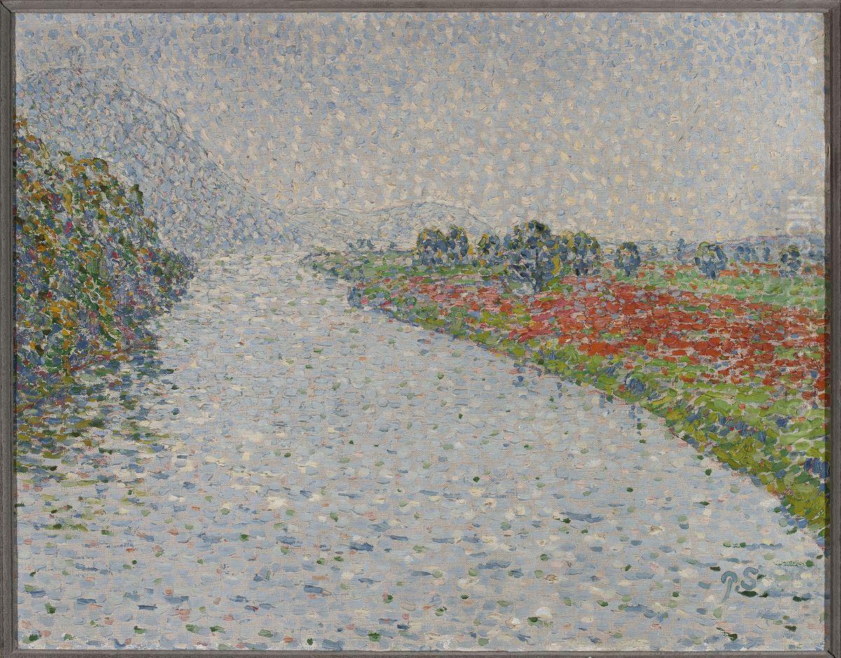 Riverside landscape(Ruhr near Hohensyburg) Oil Painting by Christian Rohlfs