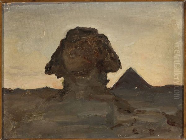 Sphinx by the moonlight. From the journey to Egypt Oil Painting by Jan Ciaglinski