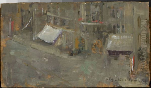 Place de Thernes in Paris Oil Painting by Olga Boznanska